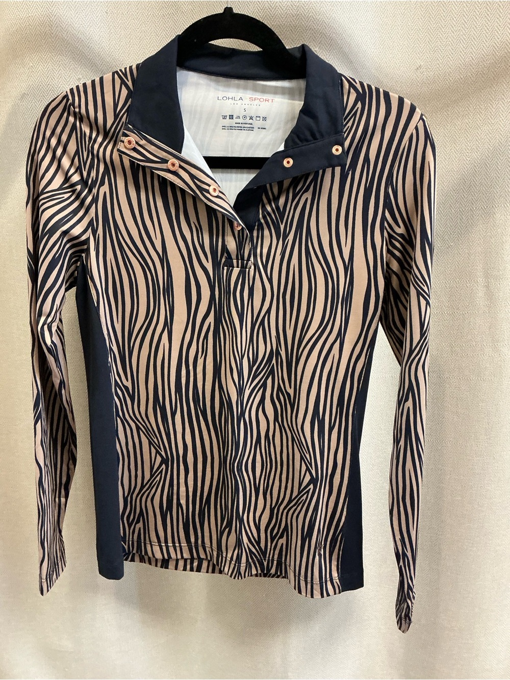 Lohla Sport The Zebra Print Long Sleeve Top Navy